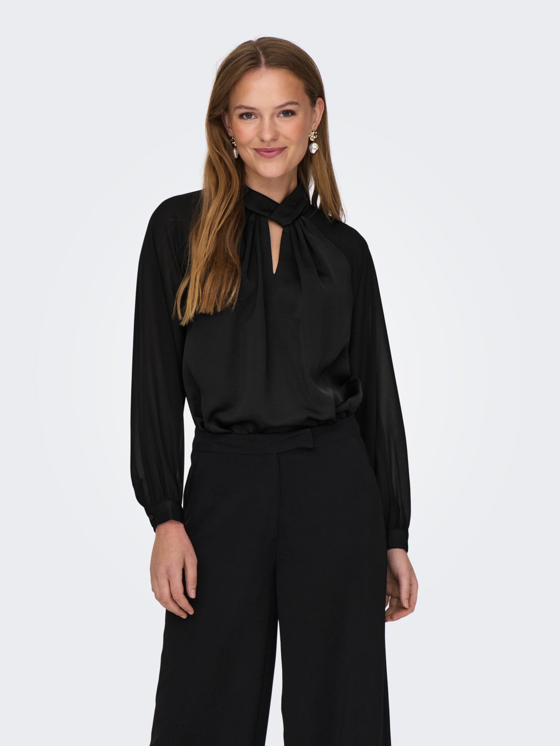 Cut-out sateen top