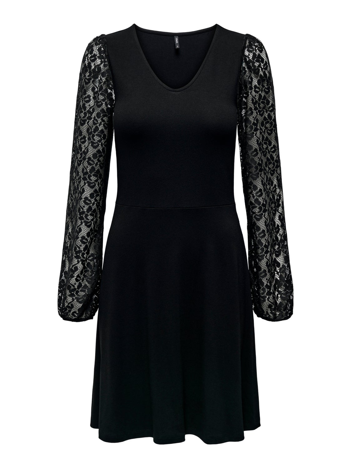 Mini v-neck dress with lace detail