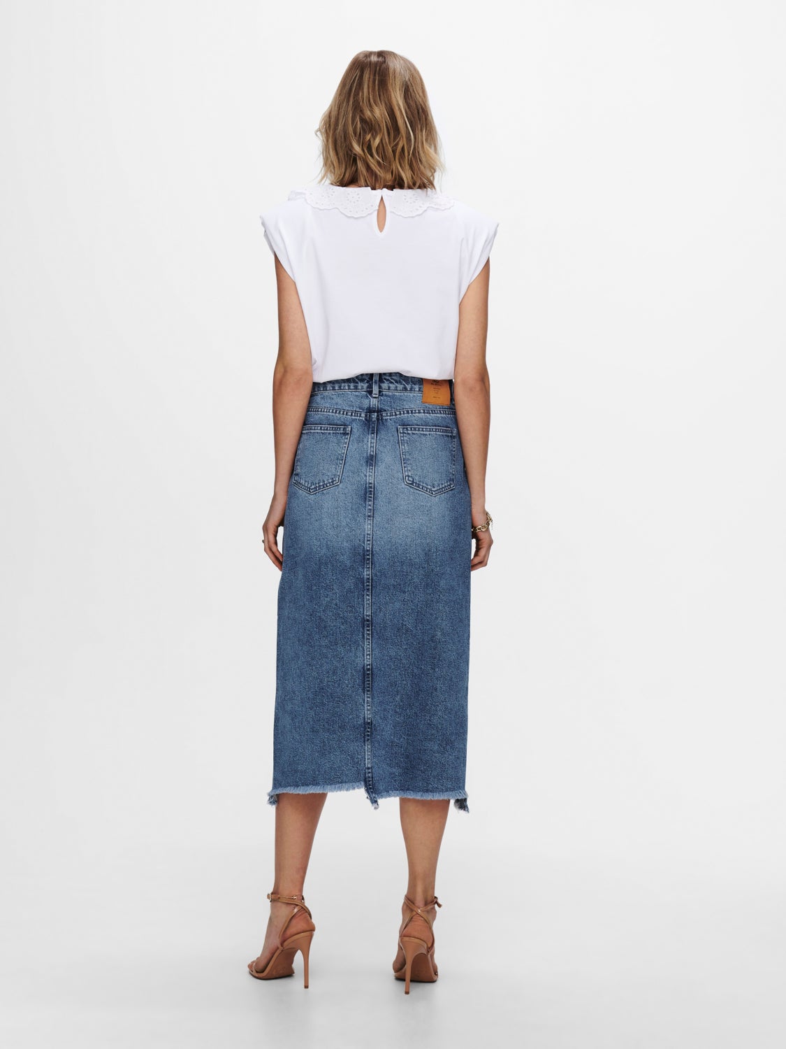 Midi slit Denim skirt
