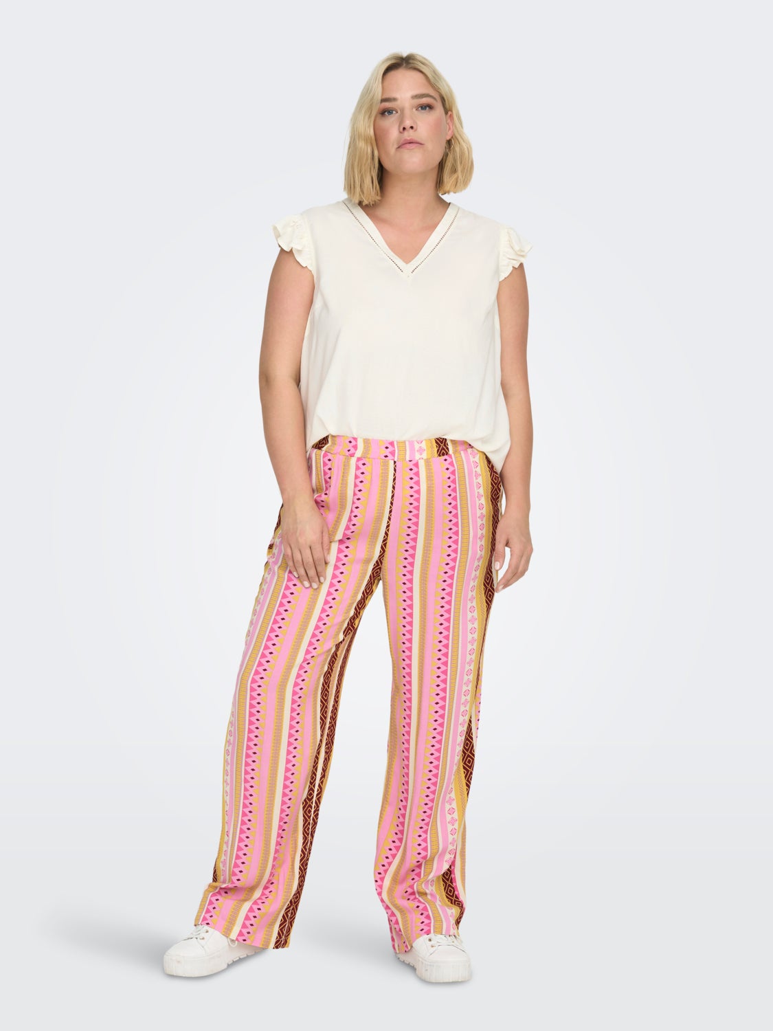 Curvy printed trousers