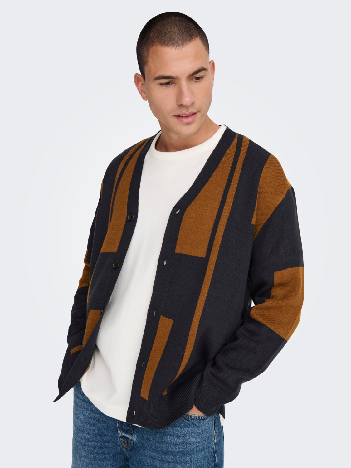 V-Neck Knit Cardigan