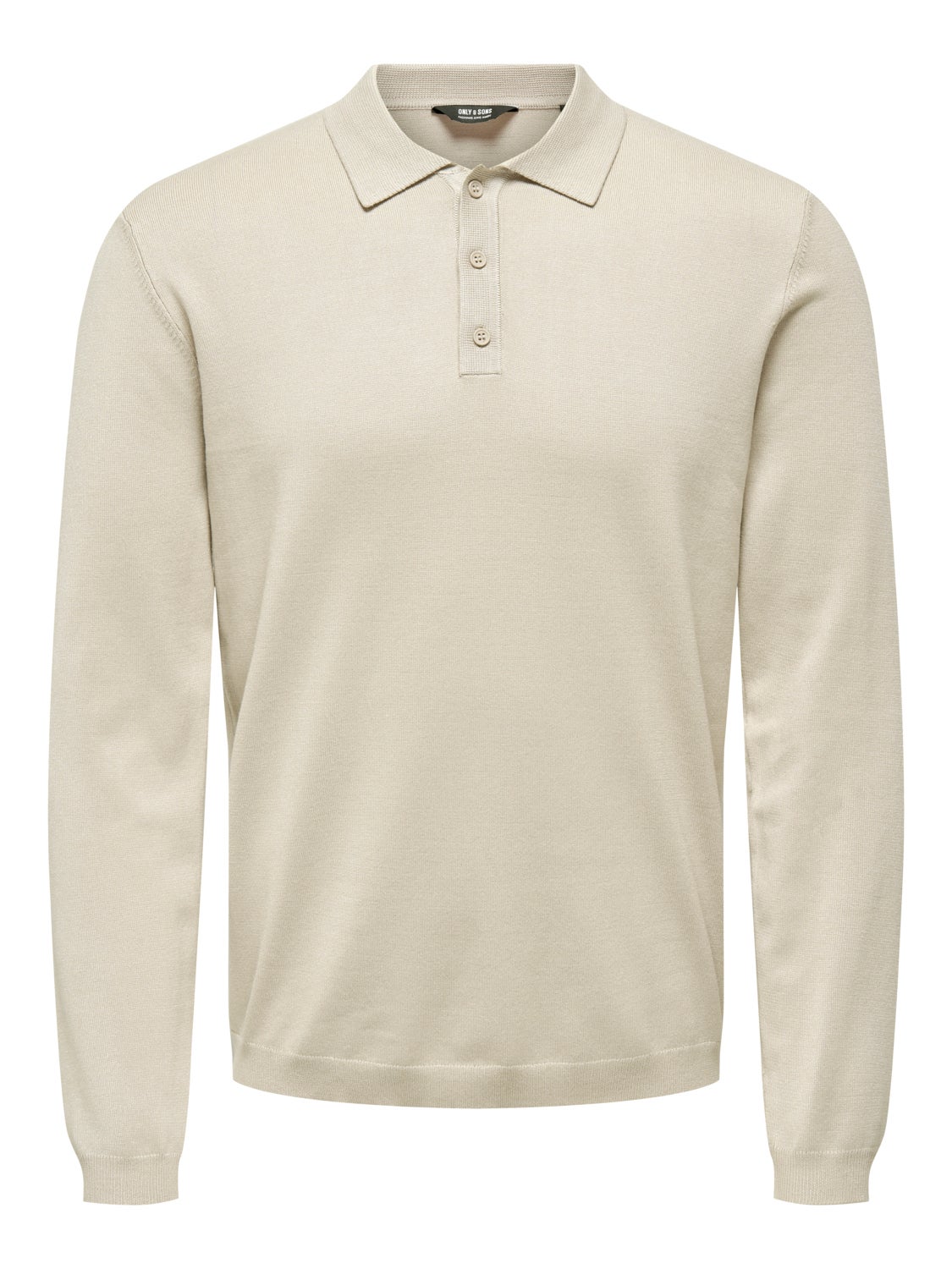 Knit polo with long sleeves