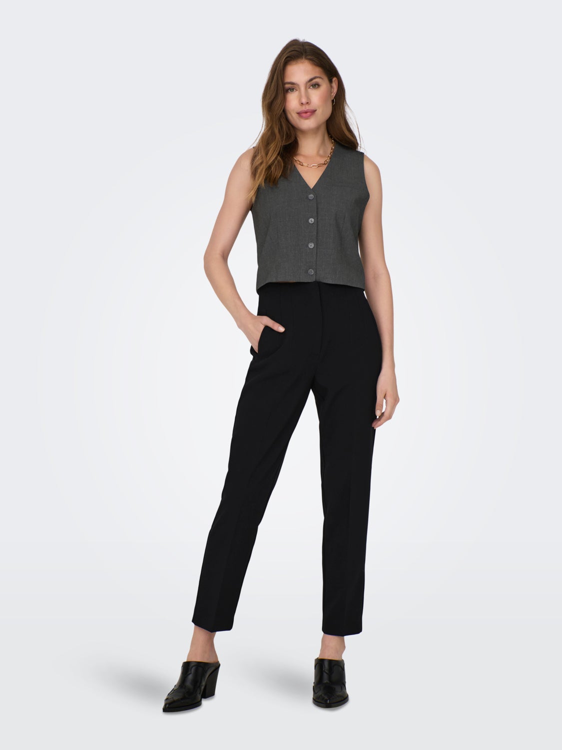 Cropped tailored vest