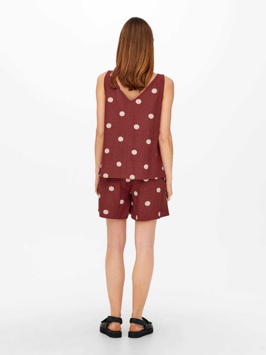 Short sleeved linen button Top