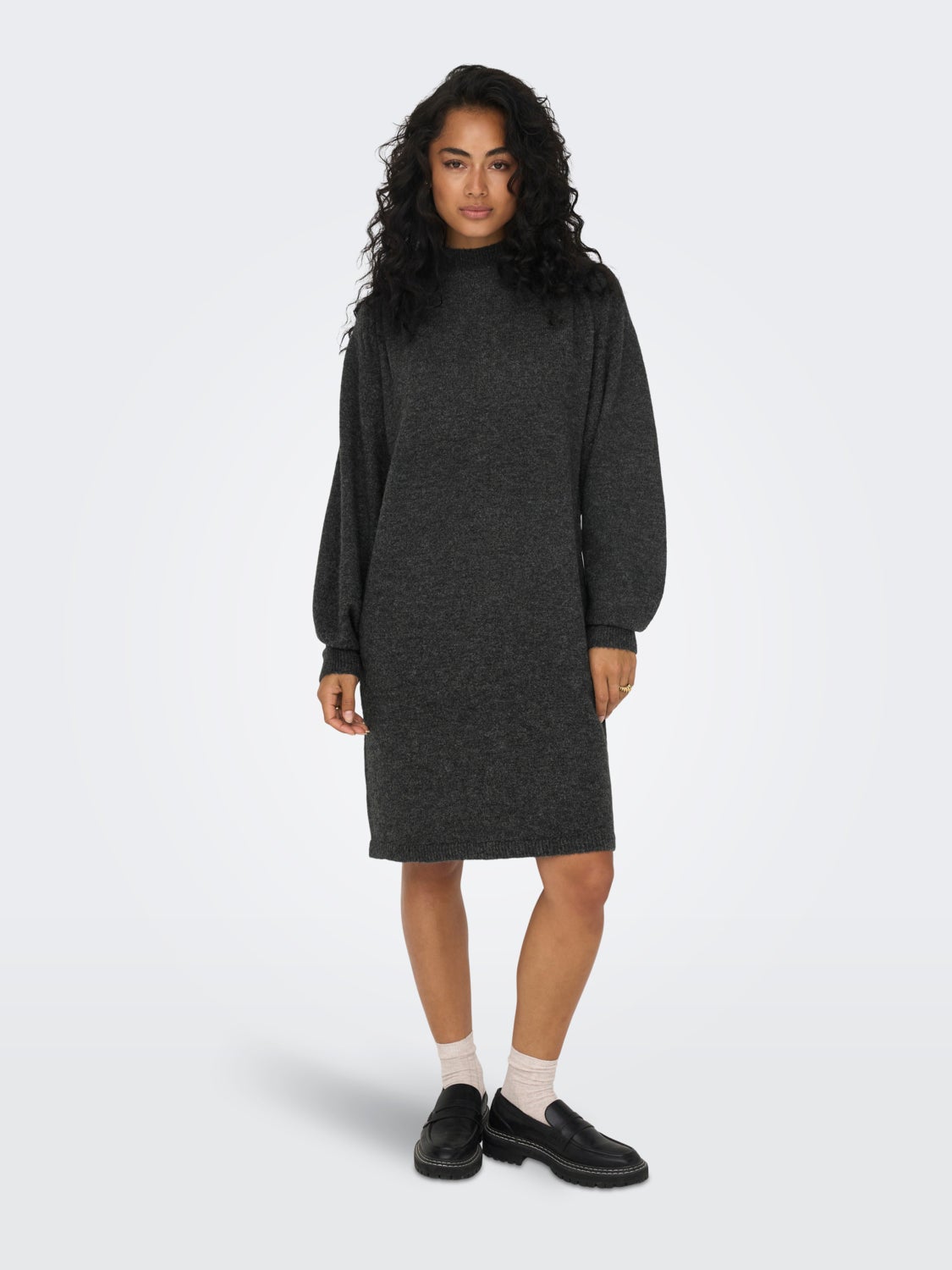 Mini high neck knit dress