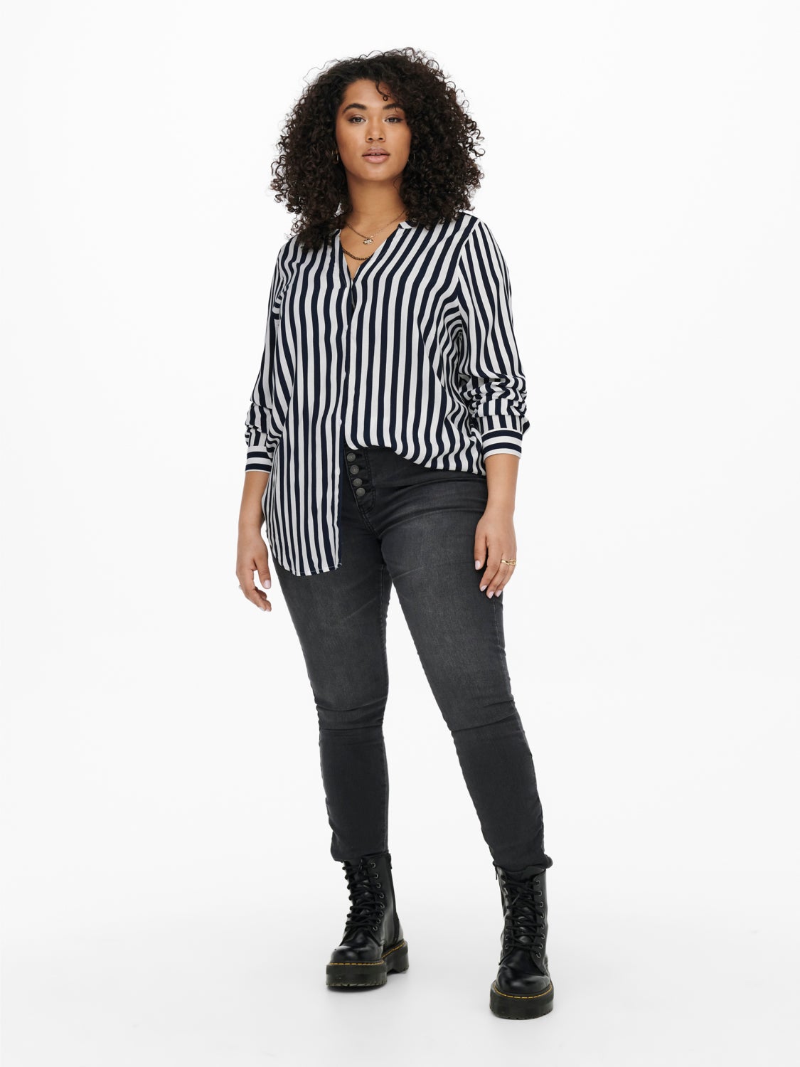 Curvy striped viscose Shirt