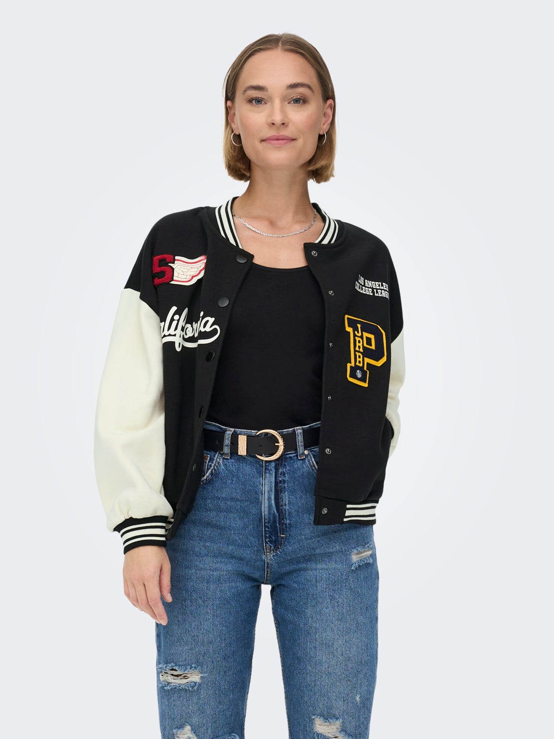 Detailed sweat bomber jacket