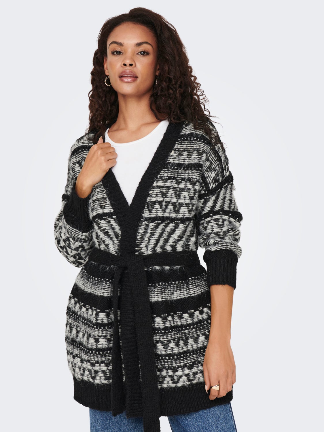 Long belted Knitted Cardigan