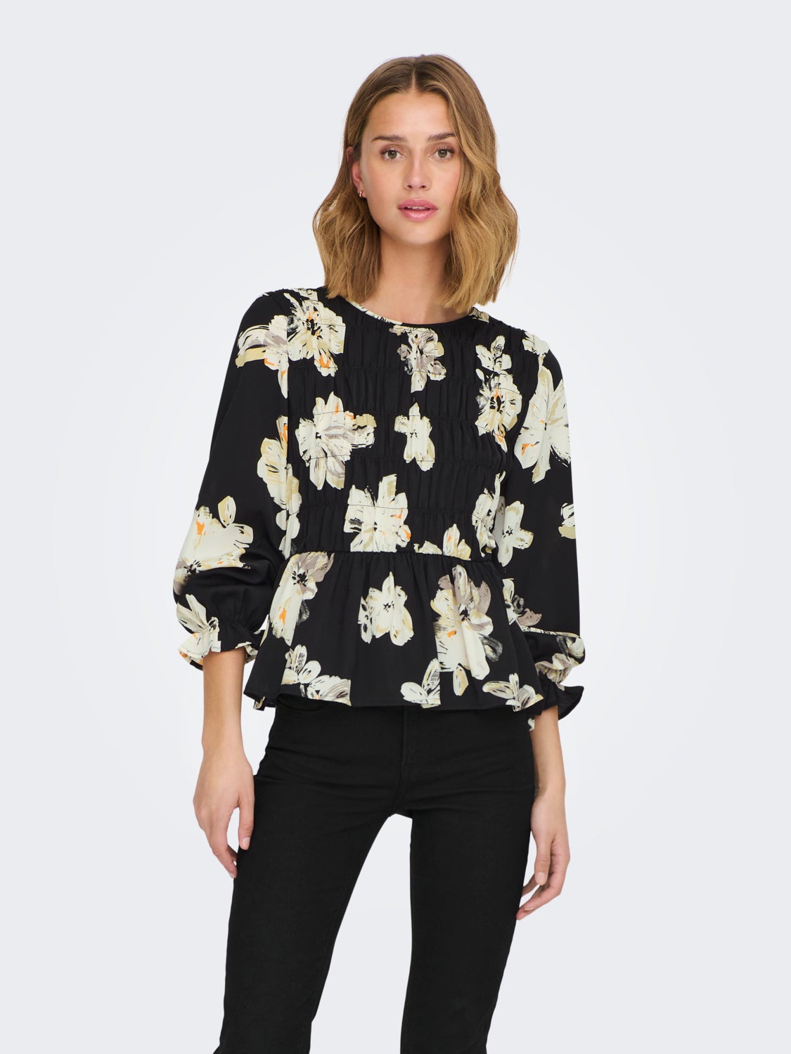 Printed long sleeve top