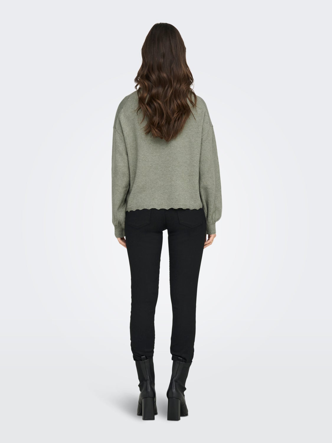 O-Neck Balloon sleeves Pullover