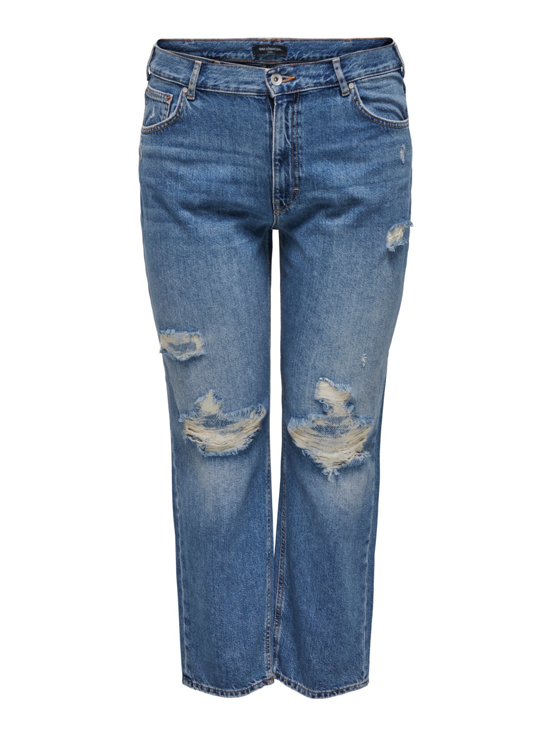 Curvy CARRobyn destroyed high waisted jeans