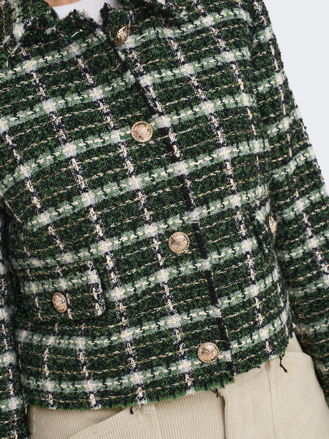 Cropped checked jacket