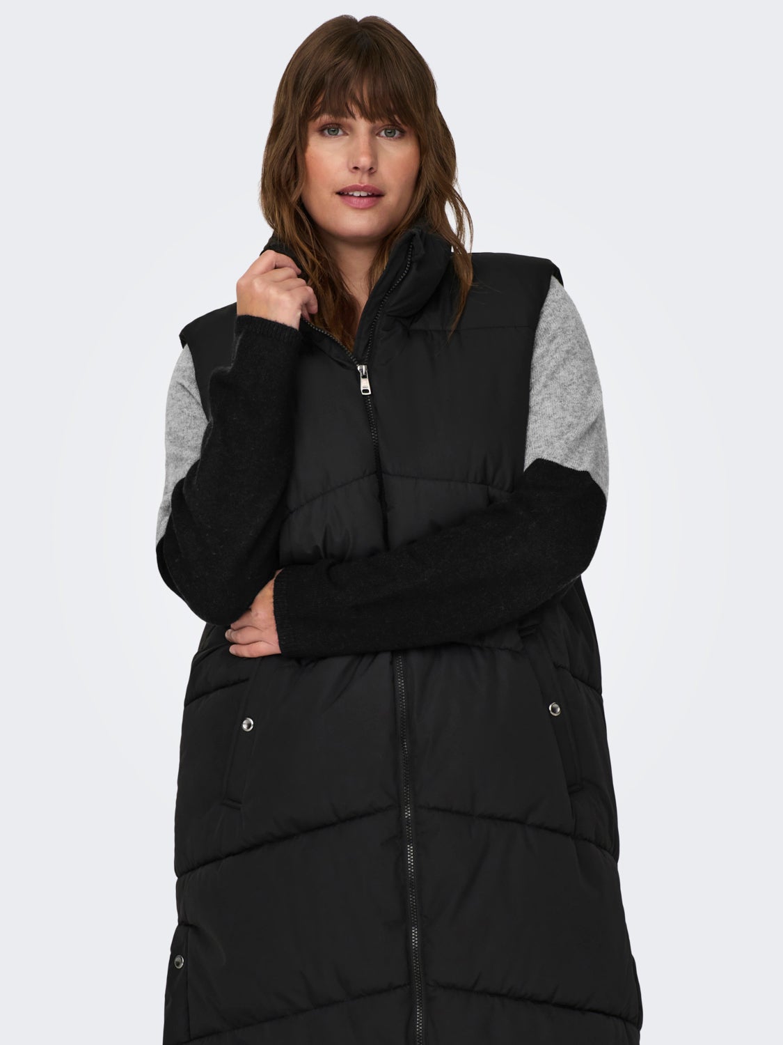 Curvy long puffer gilet