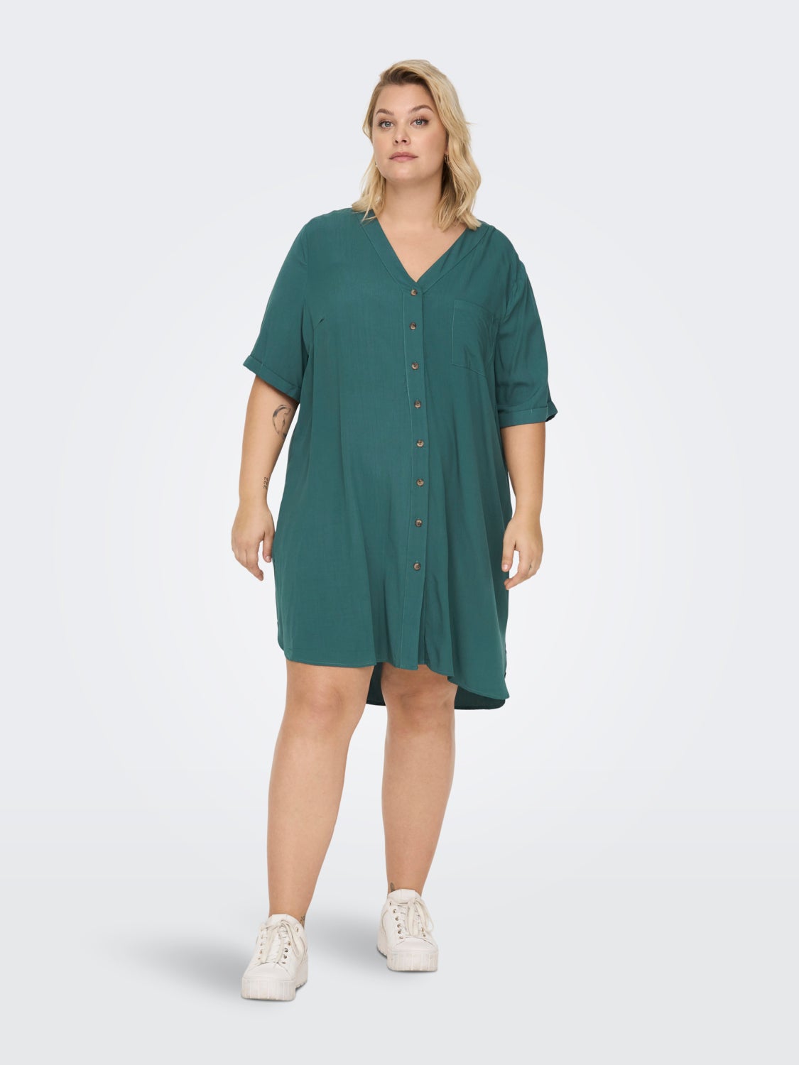 Curvy viscose Shirt Dress