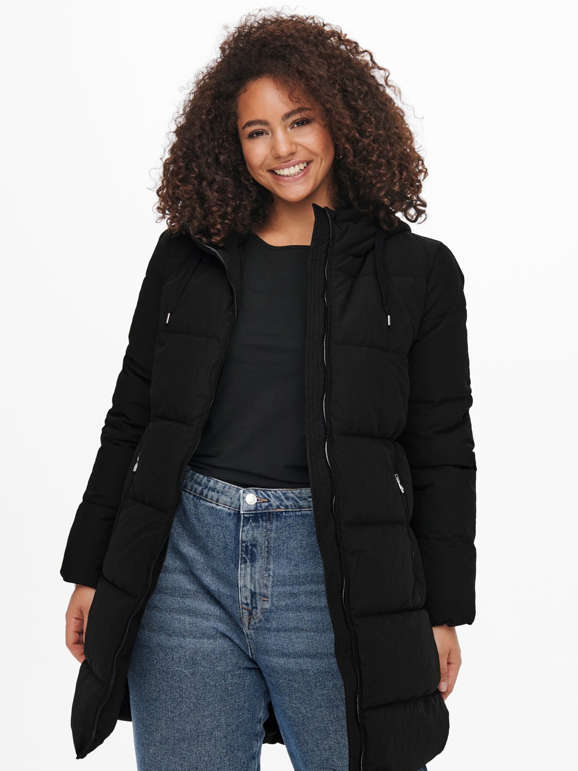 Curvy long puffer coat