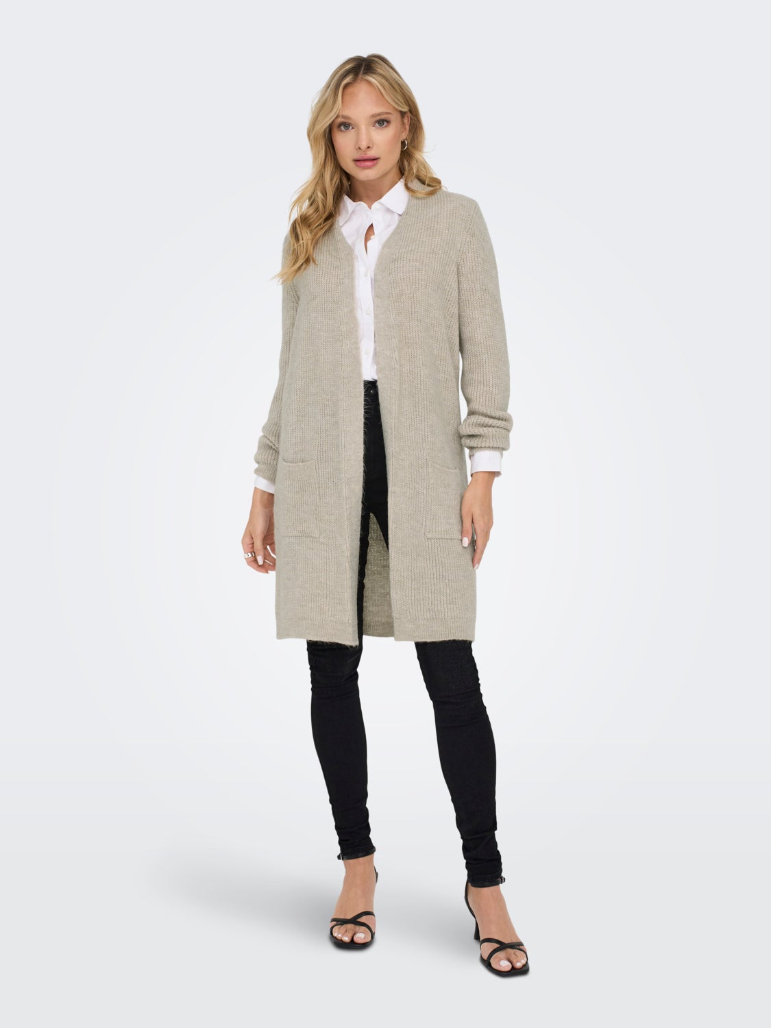 long knit cardigan with pockets