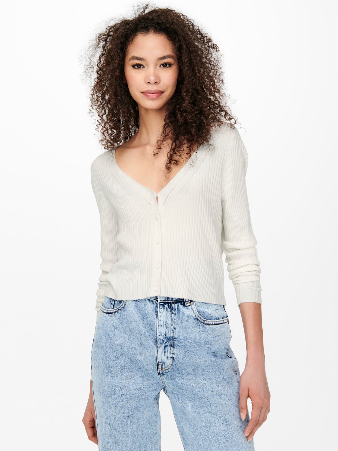 Fitted V-neck Knitted Cardigan