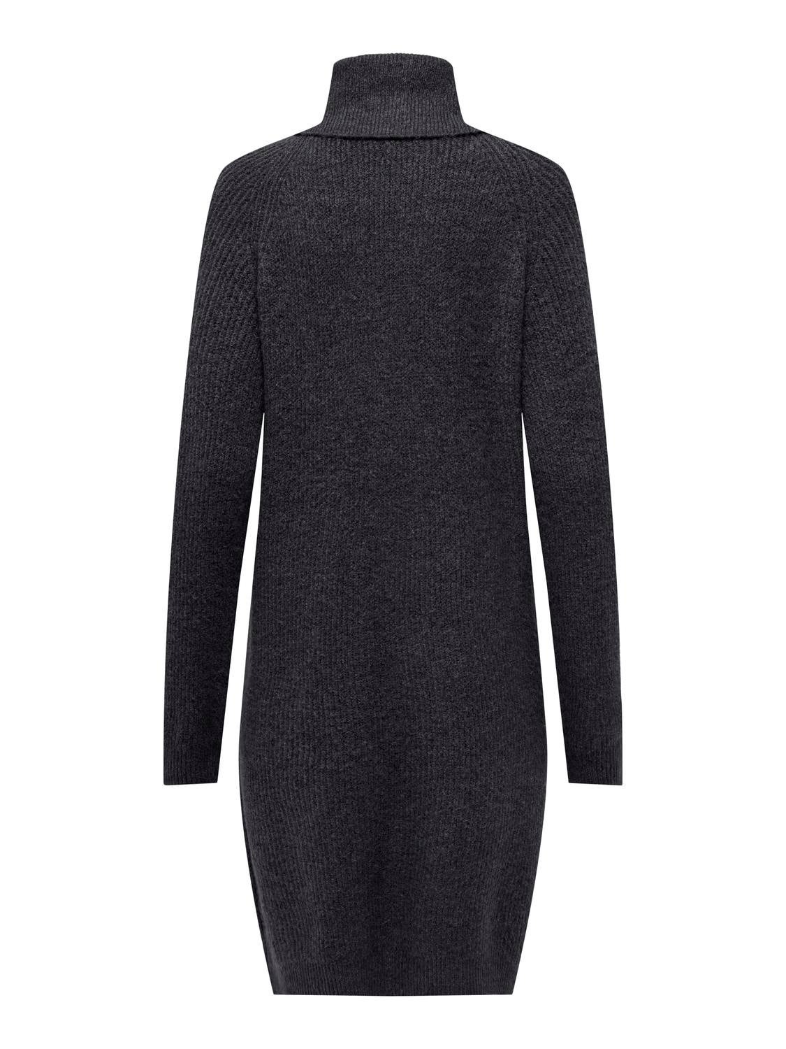 Mini roll neck knitted dress