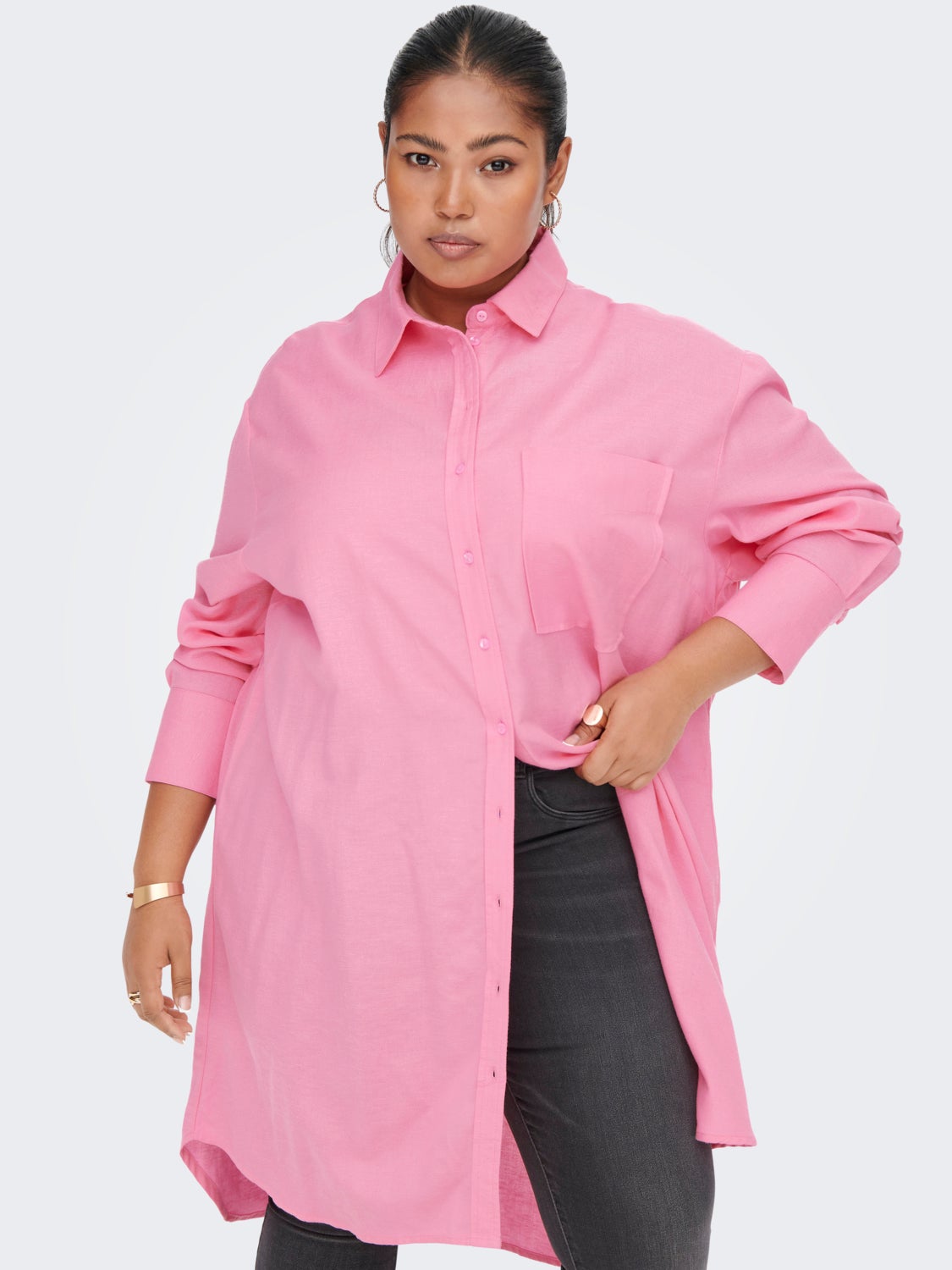 Curvy 3/4 sleeved long Shirt