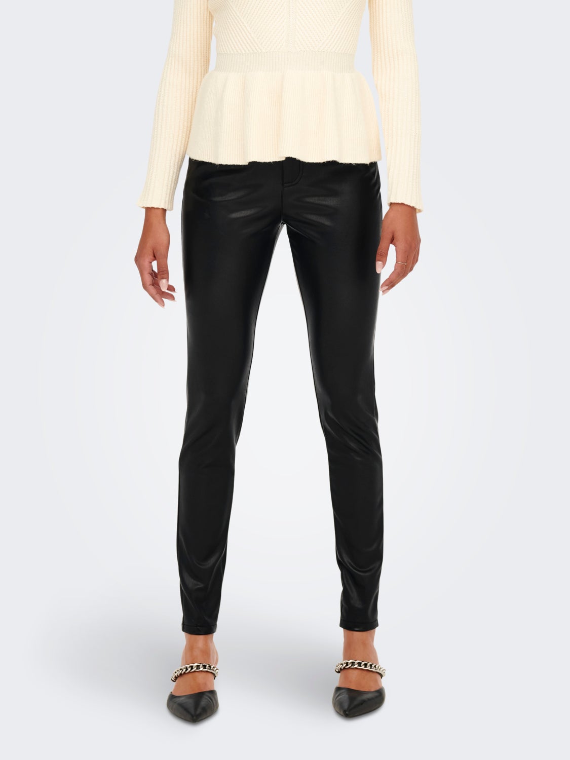 Faux leather zip Trousers