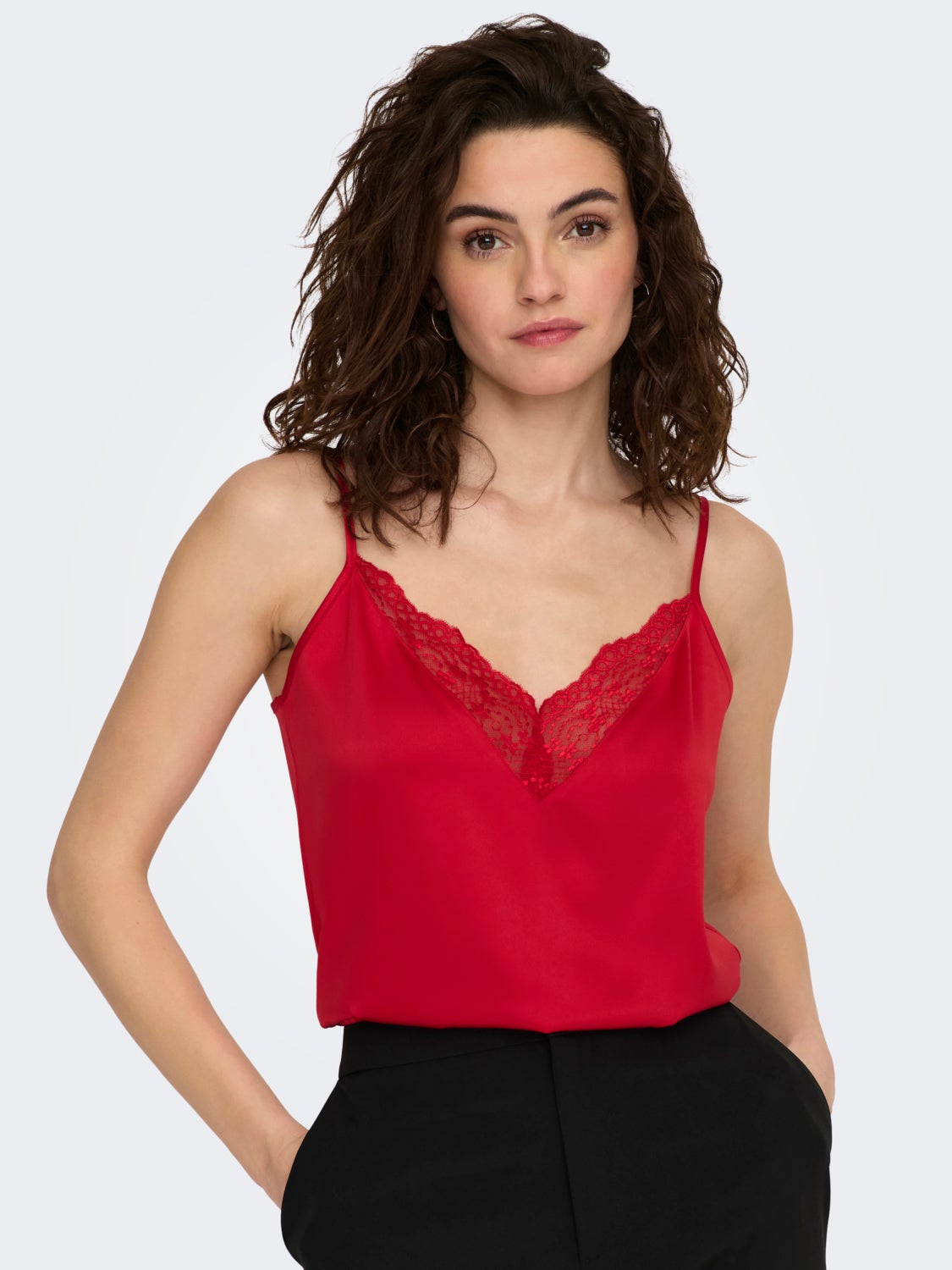 Singlet Top With Lace Details