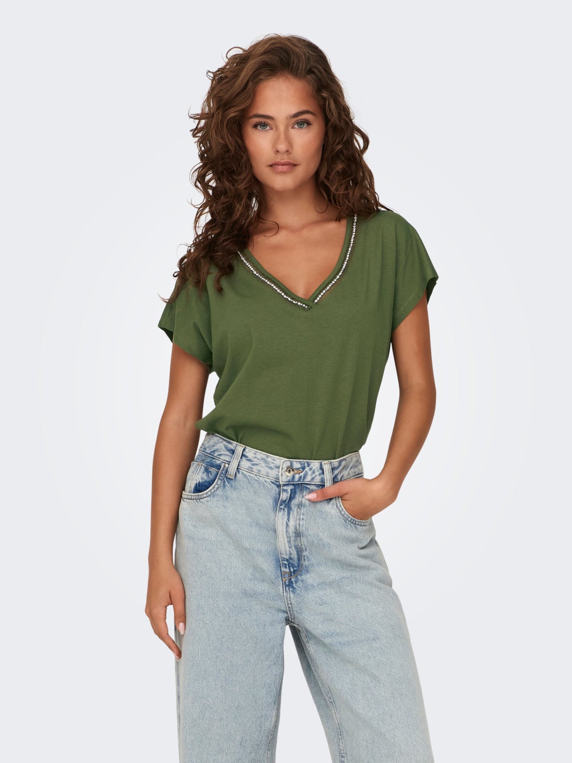 Regular Fit V-Neck Top