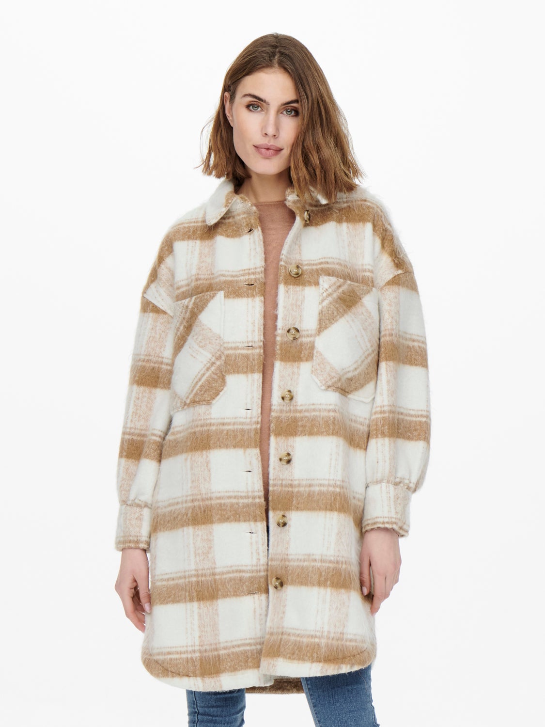 Checked oversize Shacket