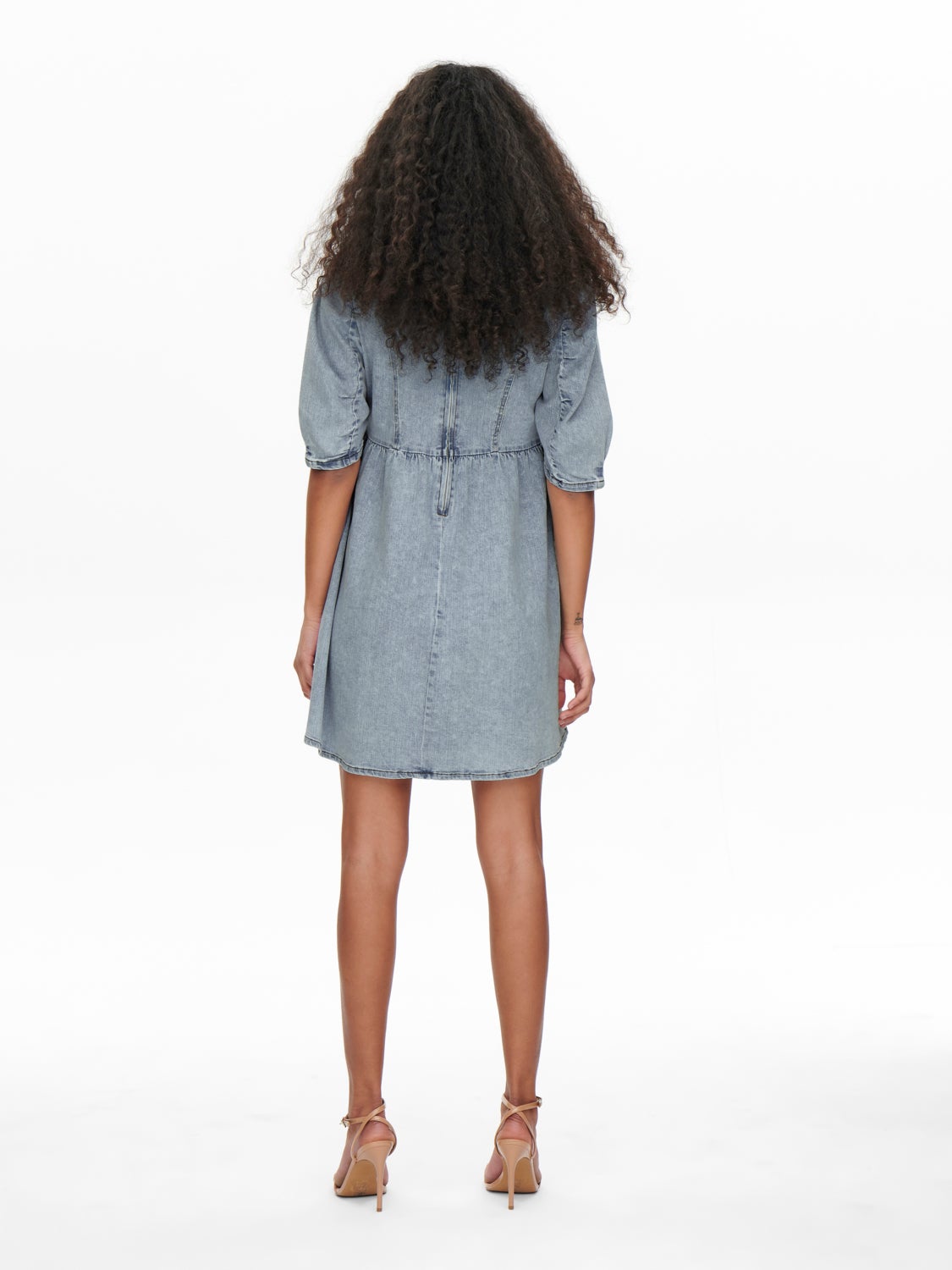Puff sleeved Denim Dress
