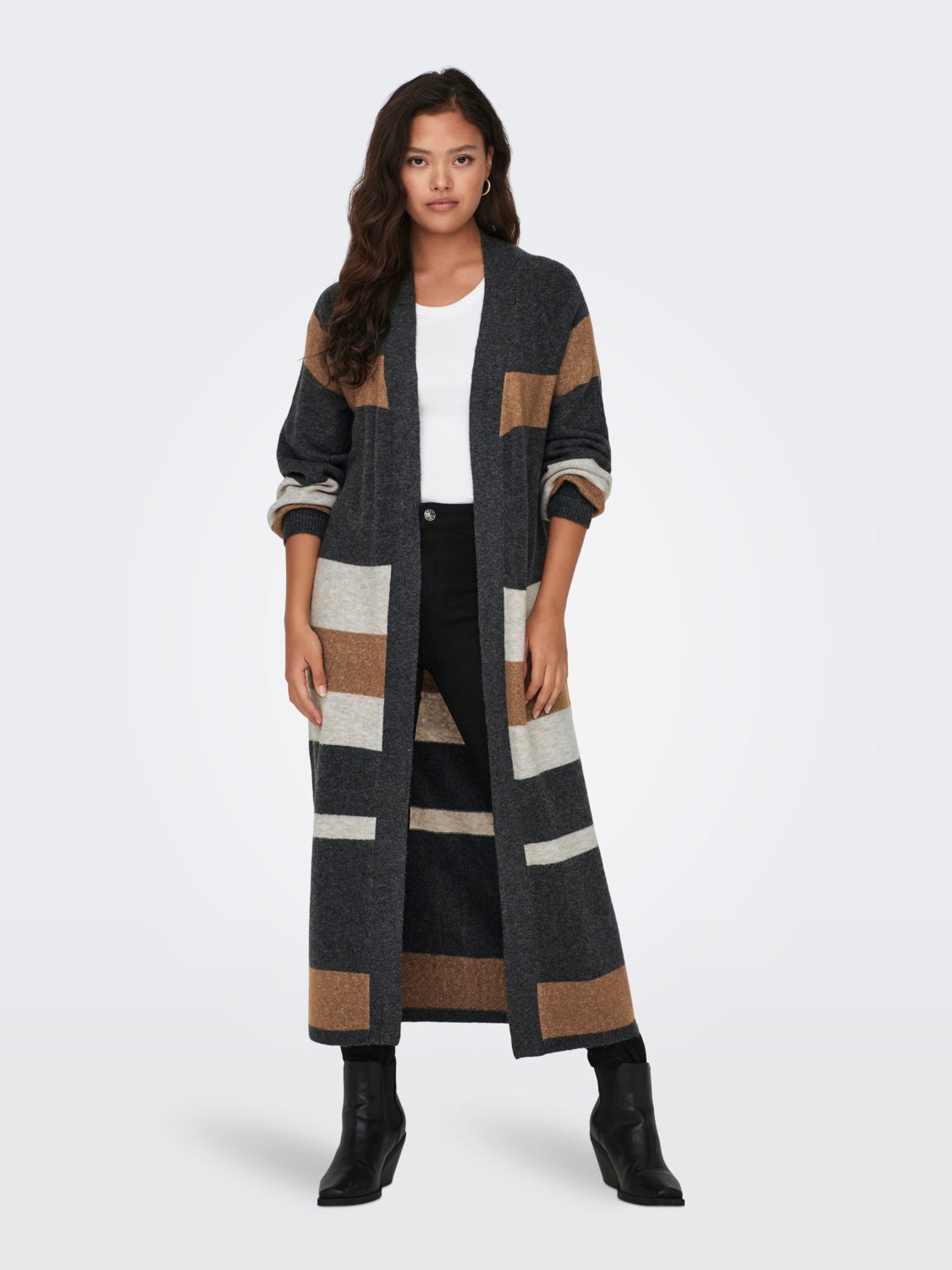 Long cardigan with balloon sleeves