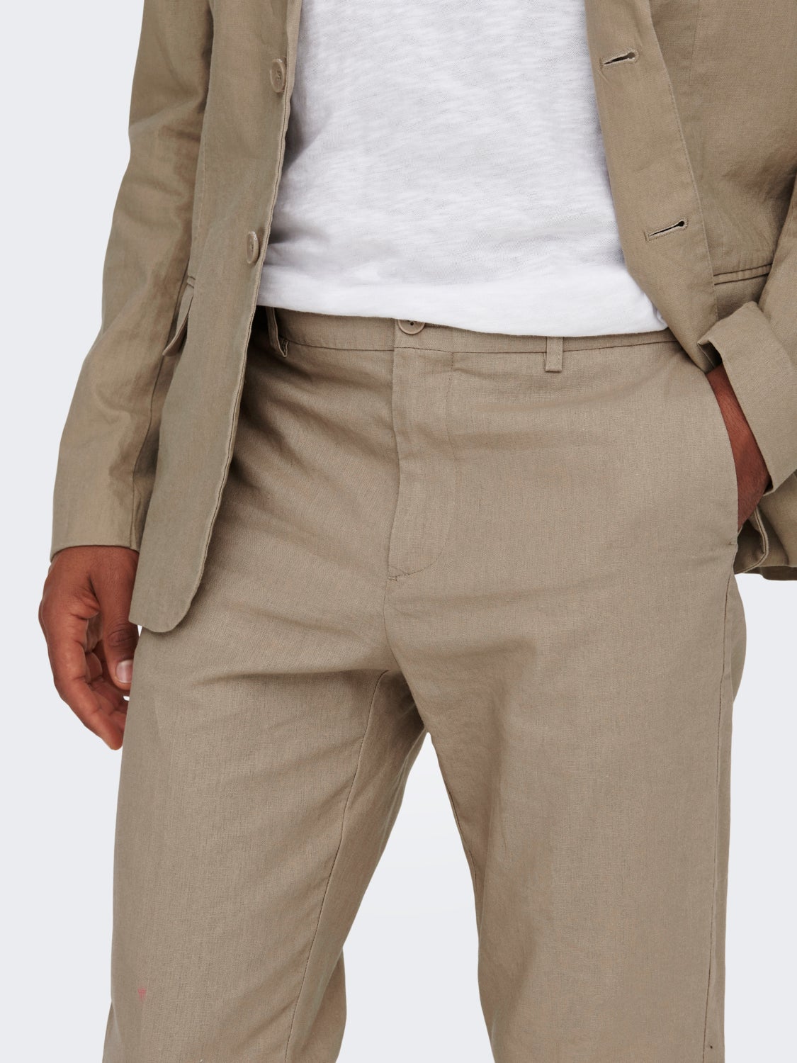 Linen blend chinos
