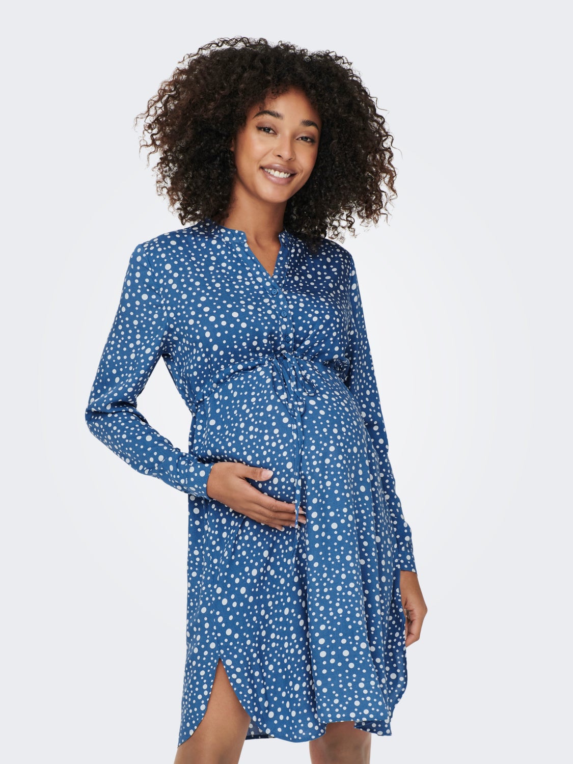 Mama long sleeved V-neck Dress
