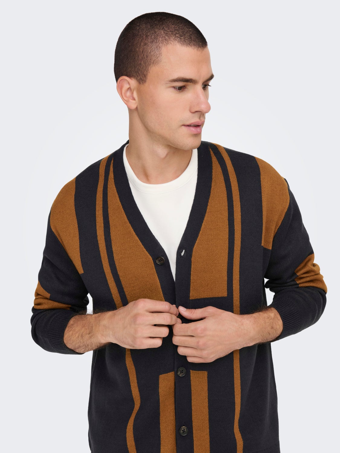 V-Neck Knit Cardigan