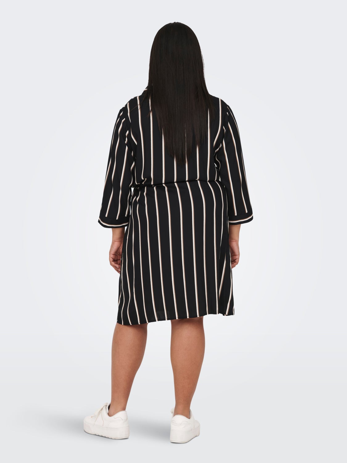 Curvy Striped shirt dress