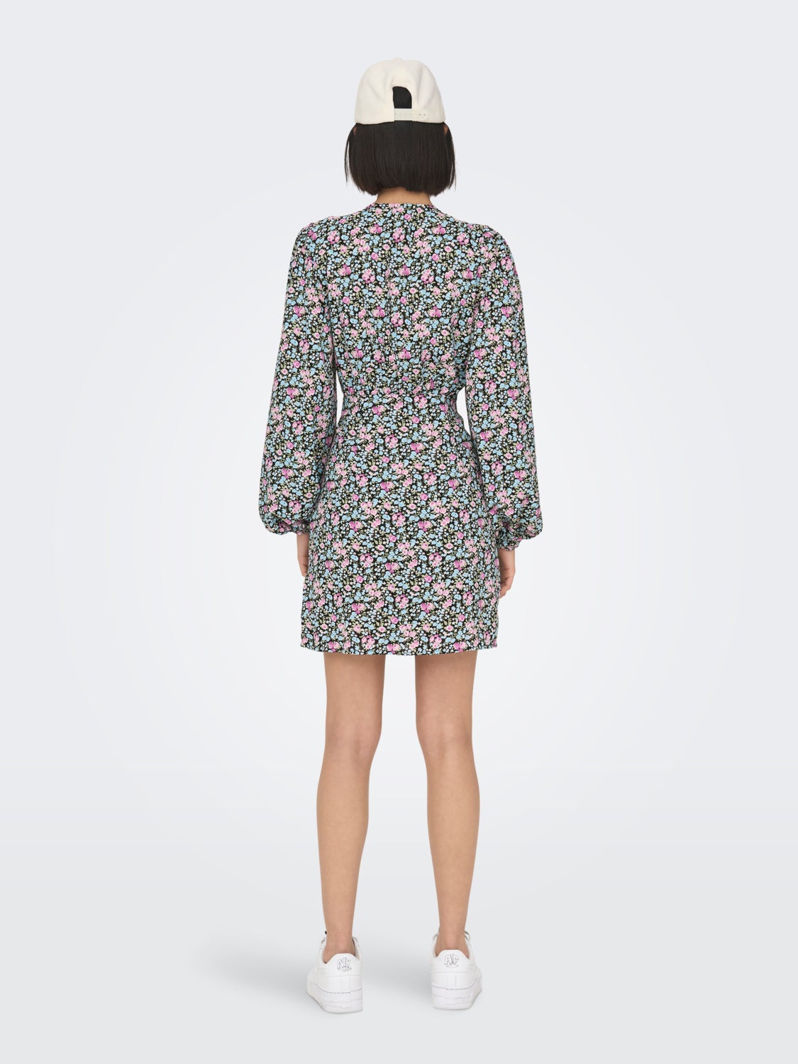 petite mini v-neck dress