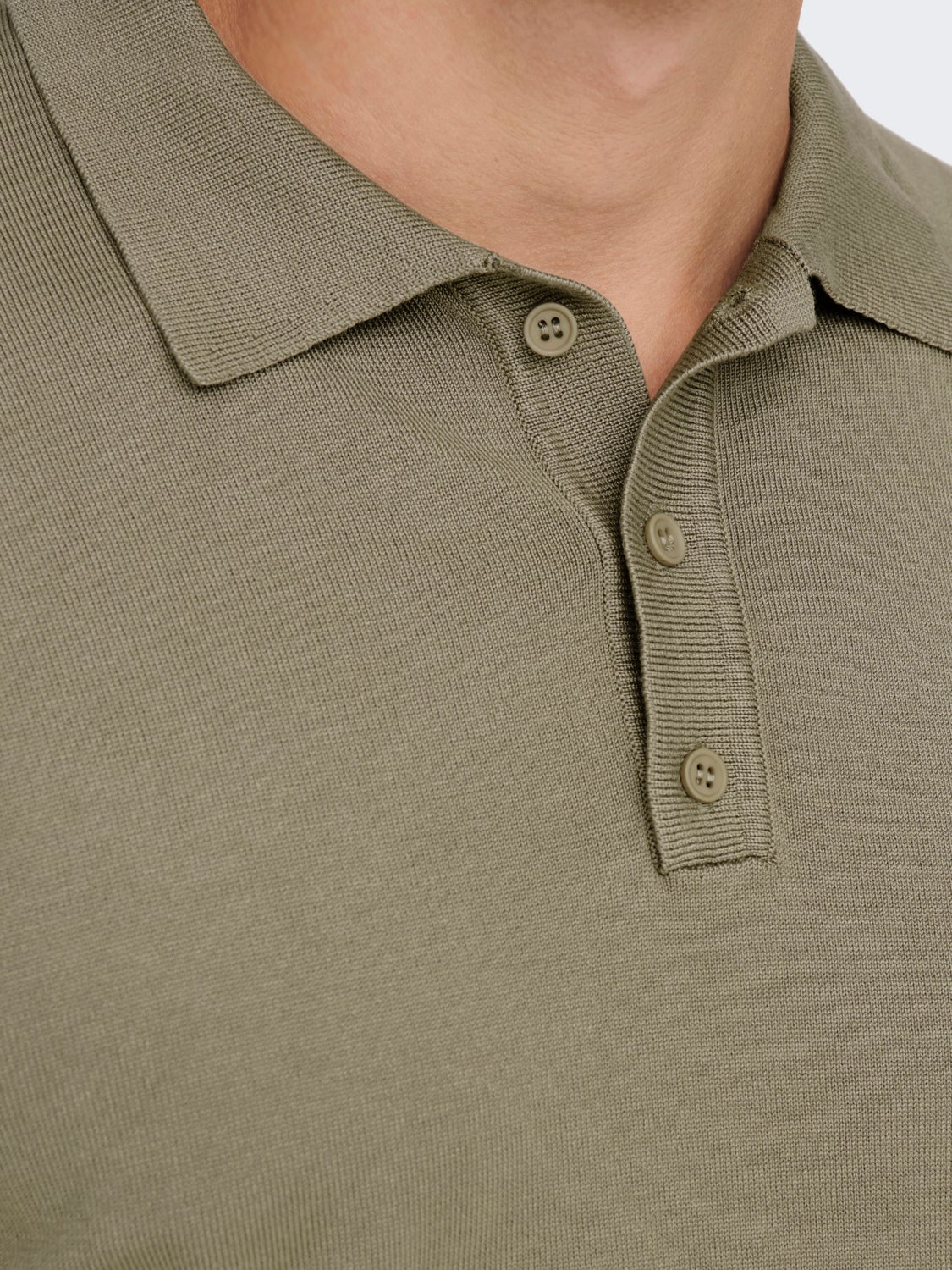 Knit polo with long sleeves