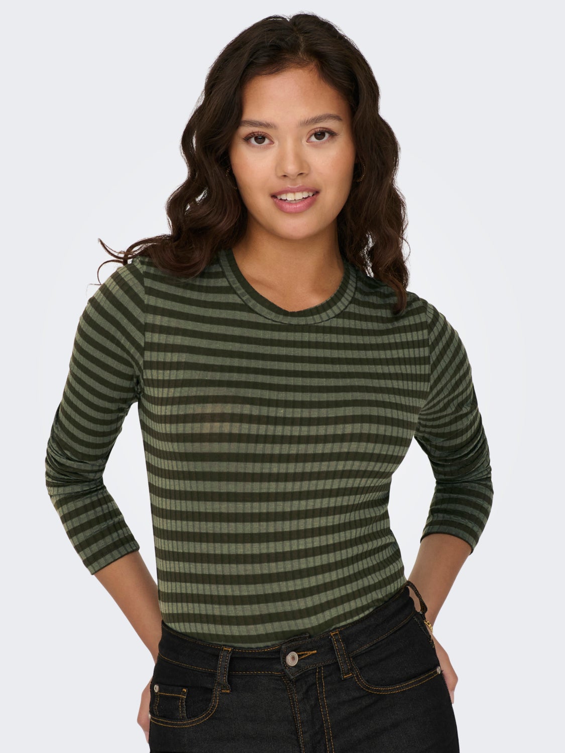 Striped Long Sleeves Top