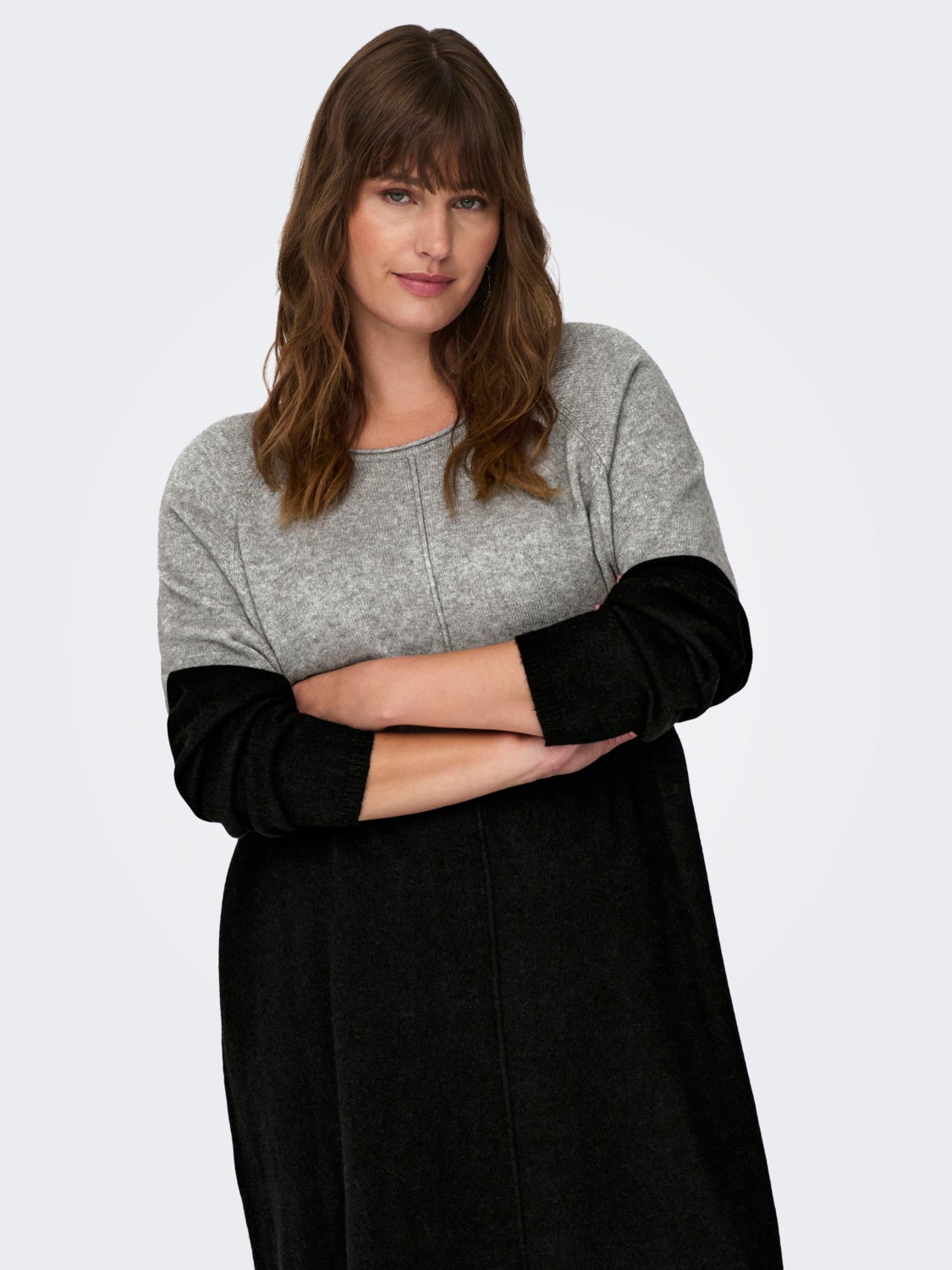 Curvy contrast Knitted Dress