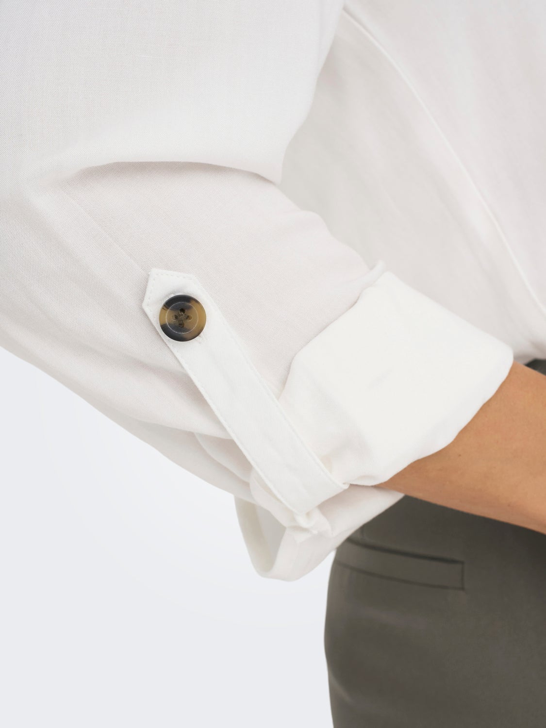 Shirt with rolled rolled up sleeves