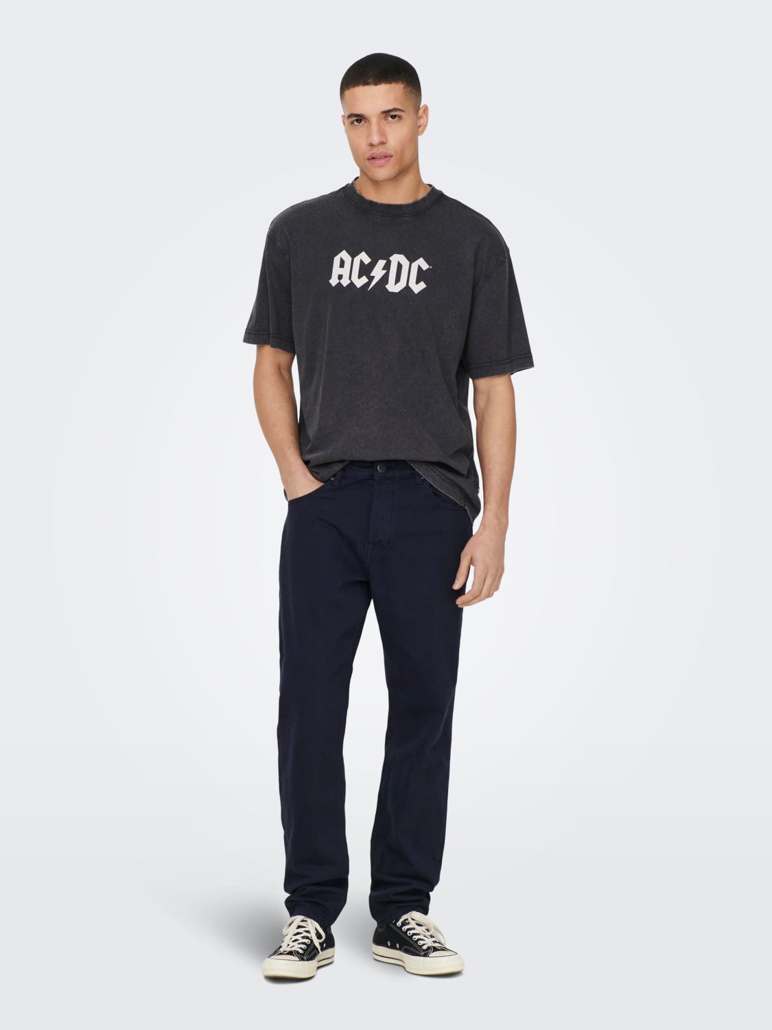 O-neck t-shirt with ACDC print