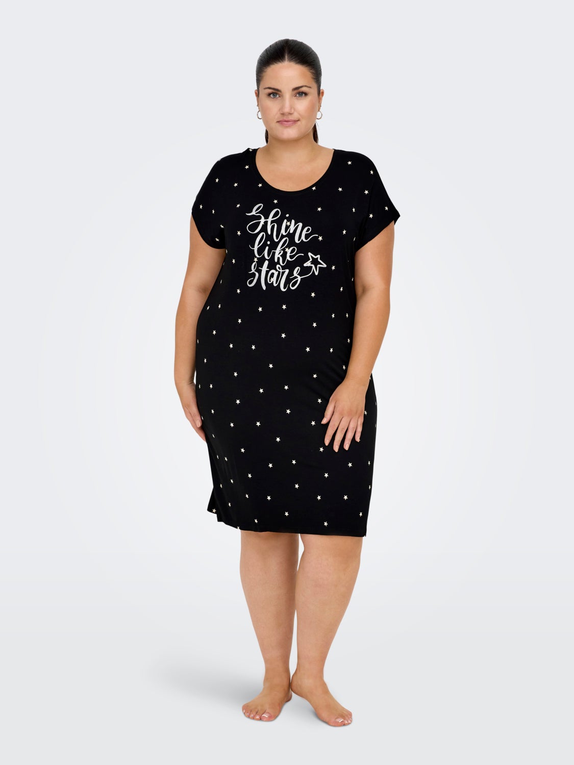 Curvy mini o-neck night dress