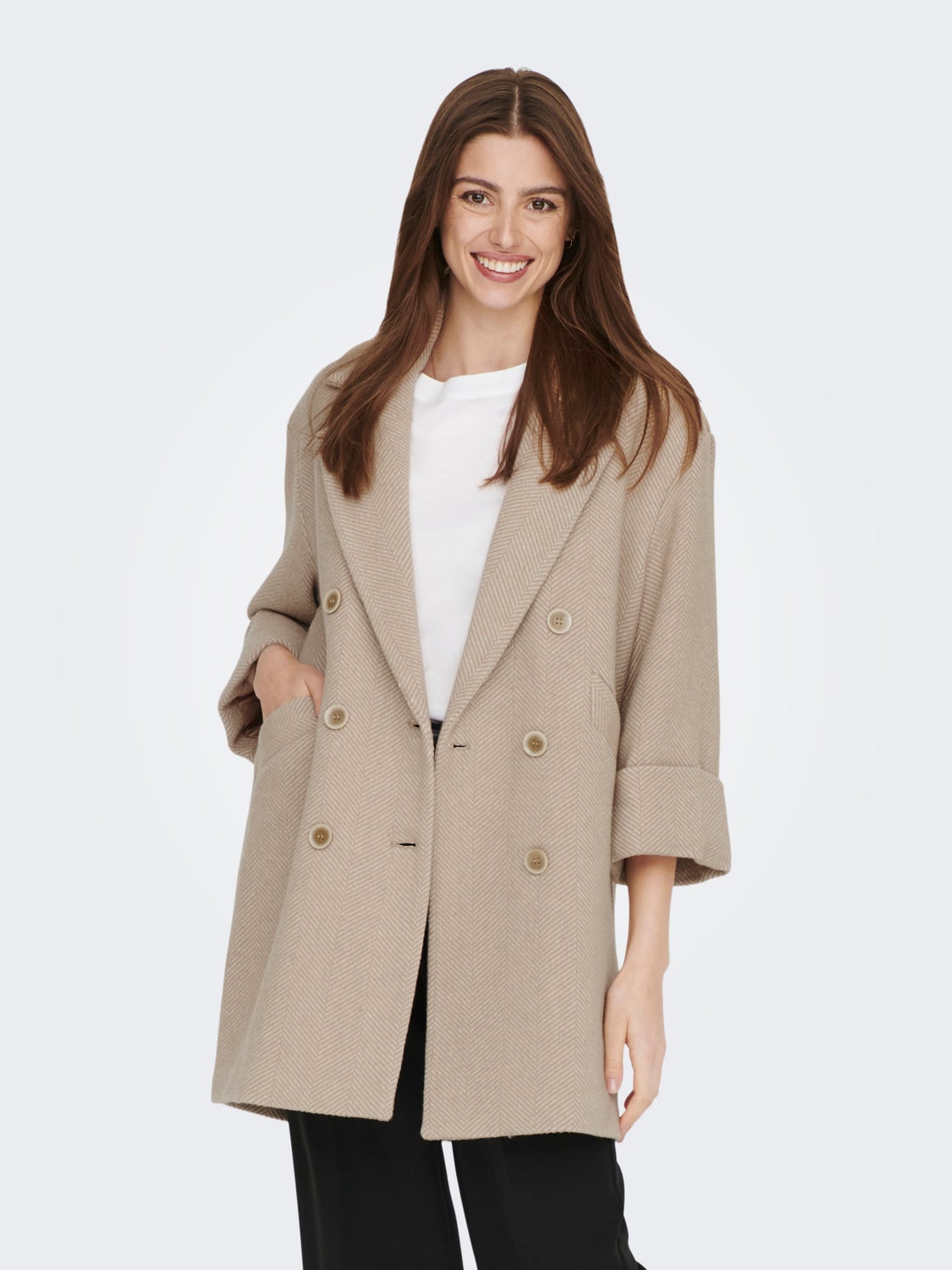 3/4 sleeve herringbone Jacket