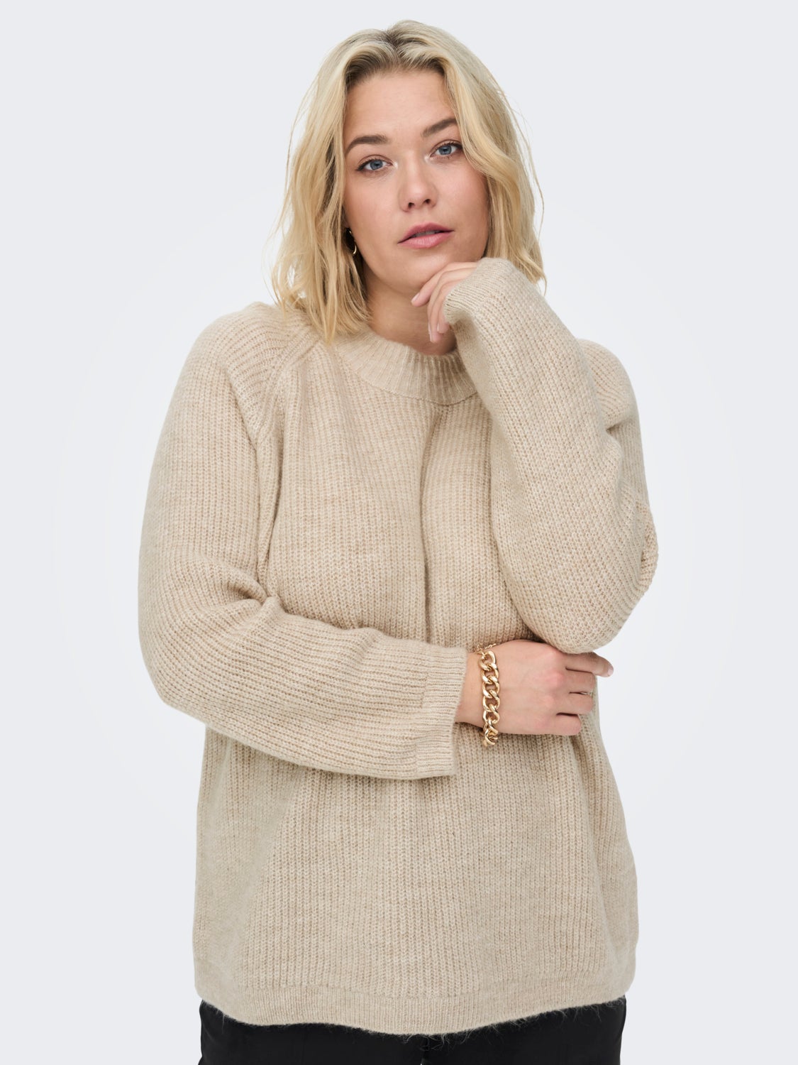 Curvy long sleeve Knitted Pullover