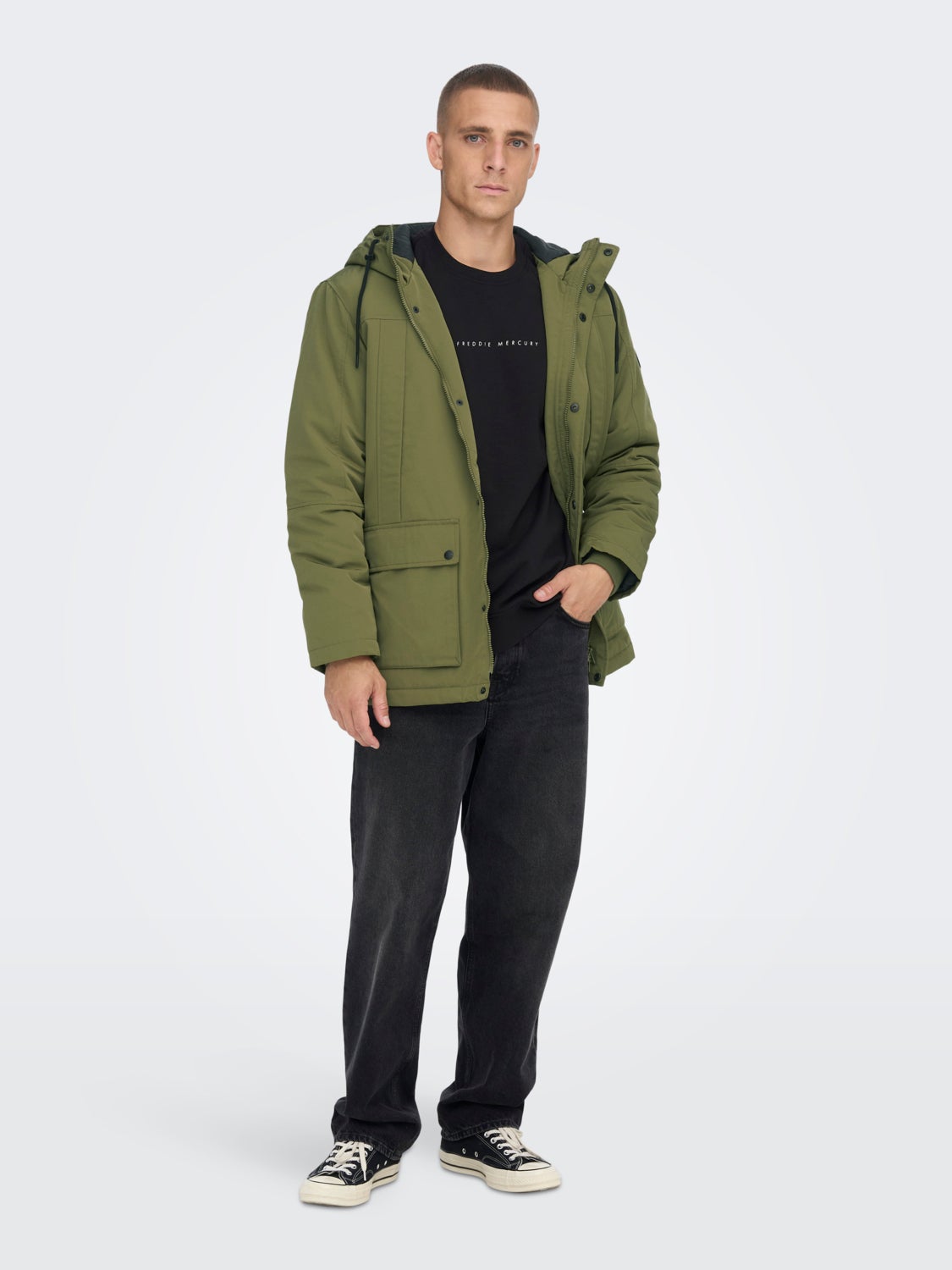 Parka jacket with hood