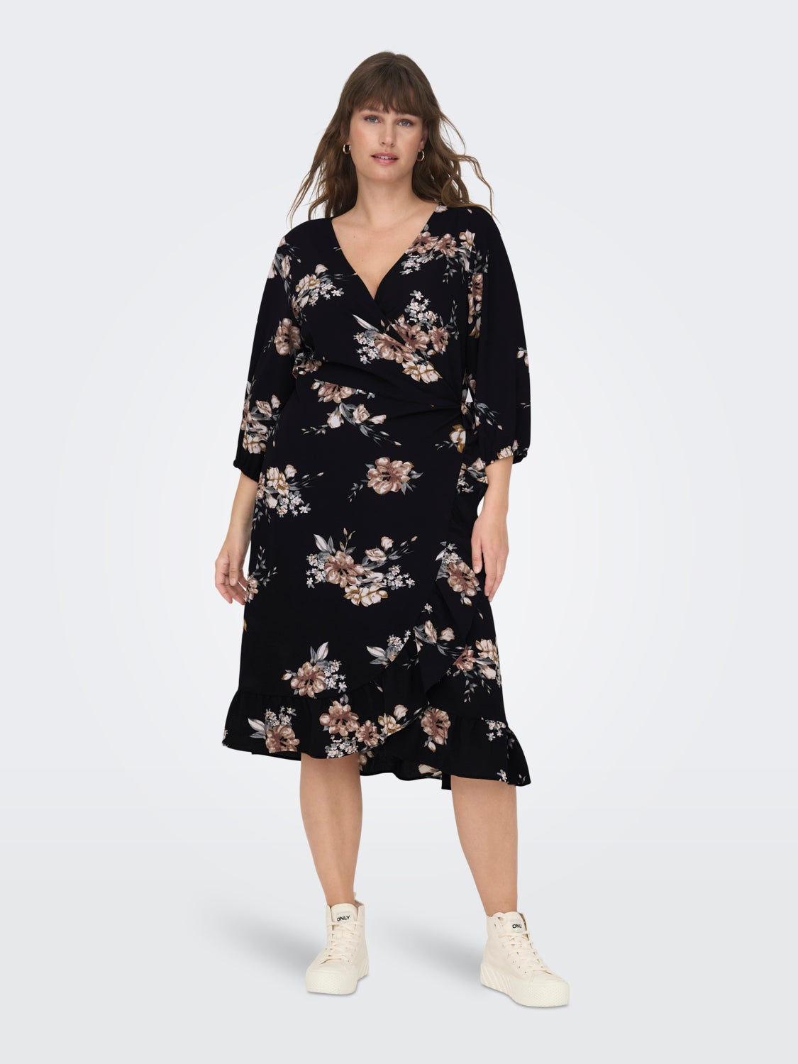 Curvy midi wrap dress