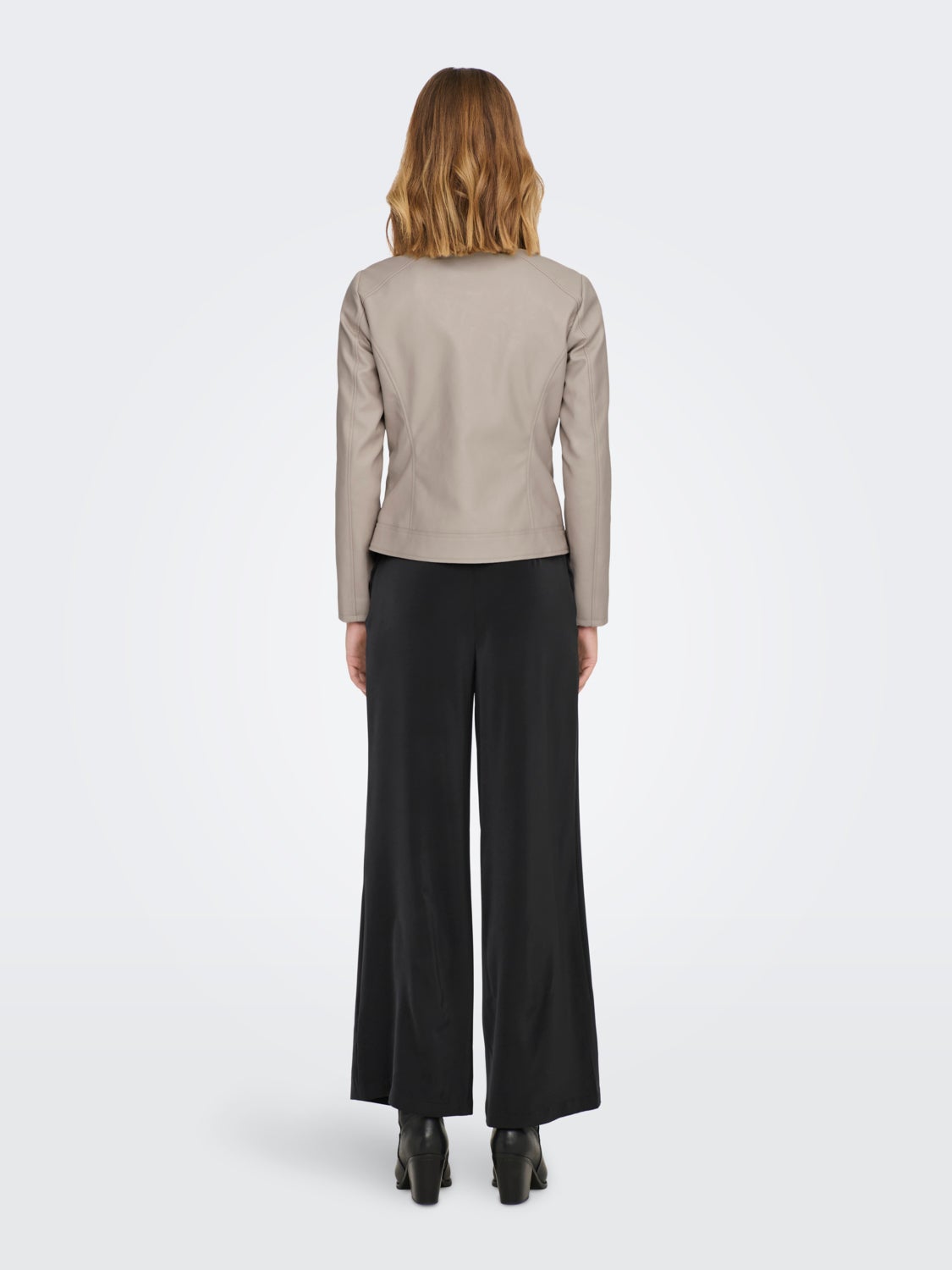 Zipper Faux Leather Jacket