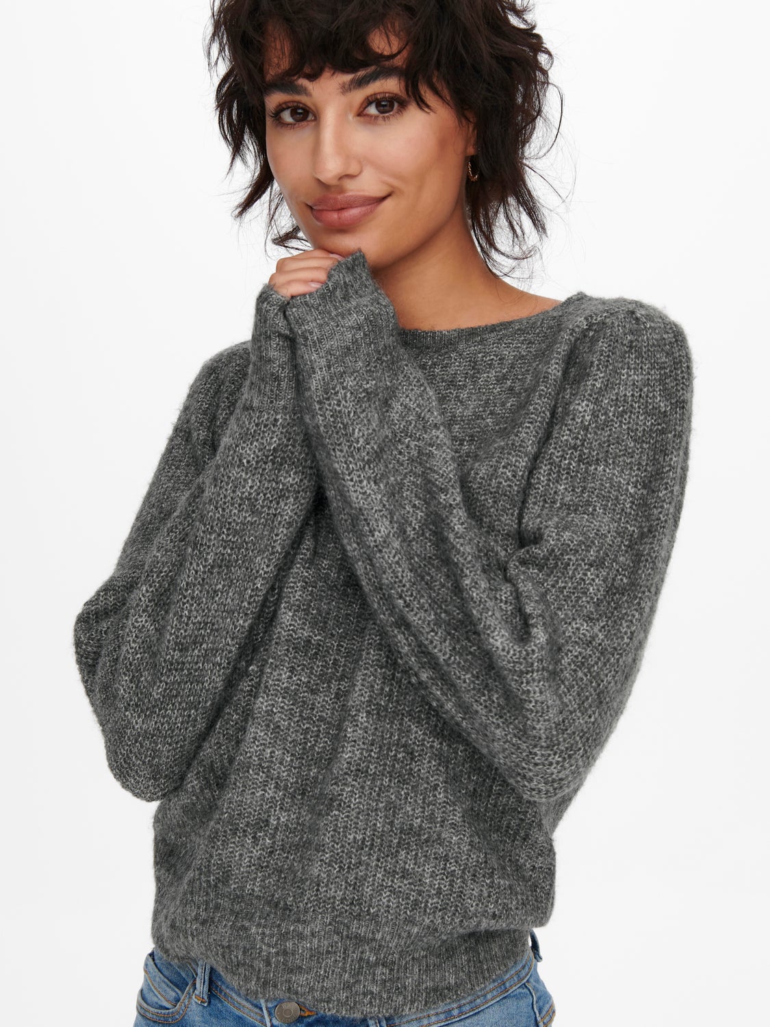Puff sleeved Knitted Pullover