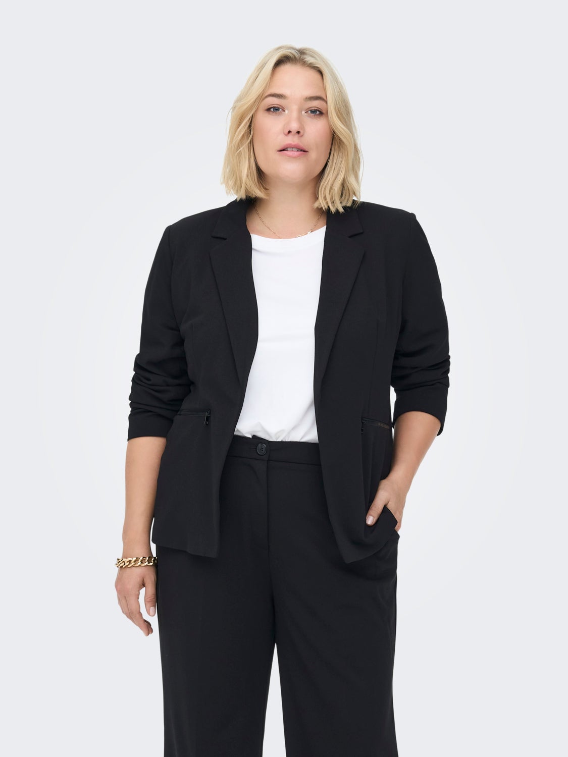 Curvy fitted zip Blazer