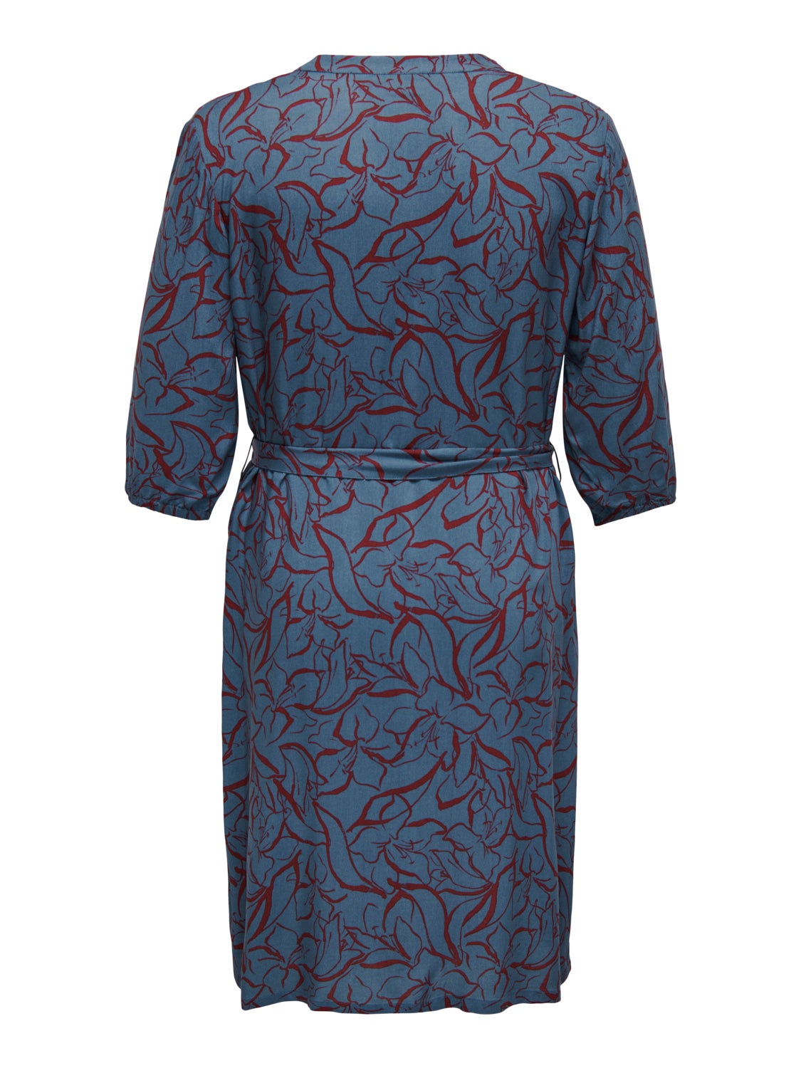 Curvy midi dress with v-neck