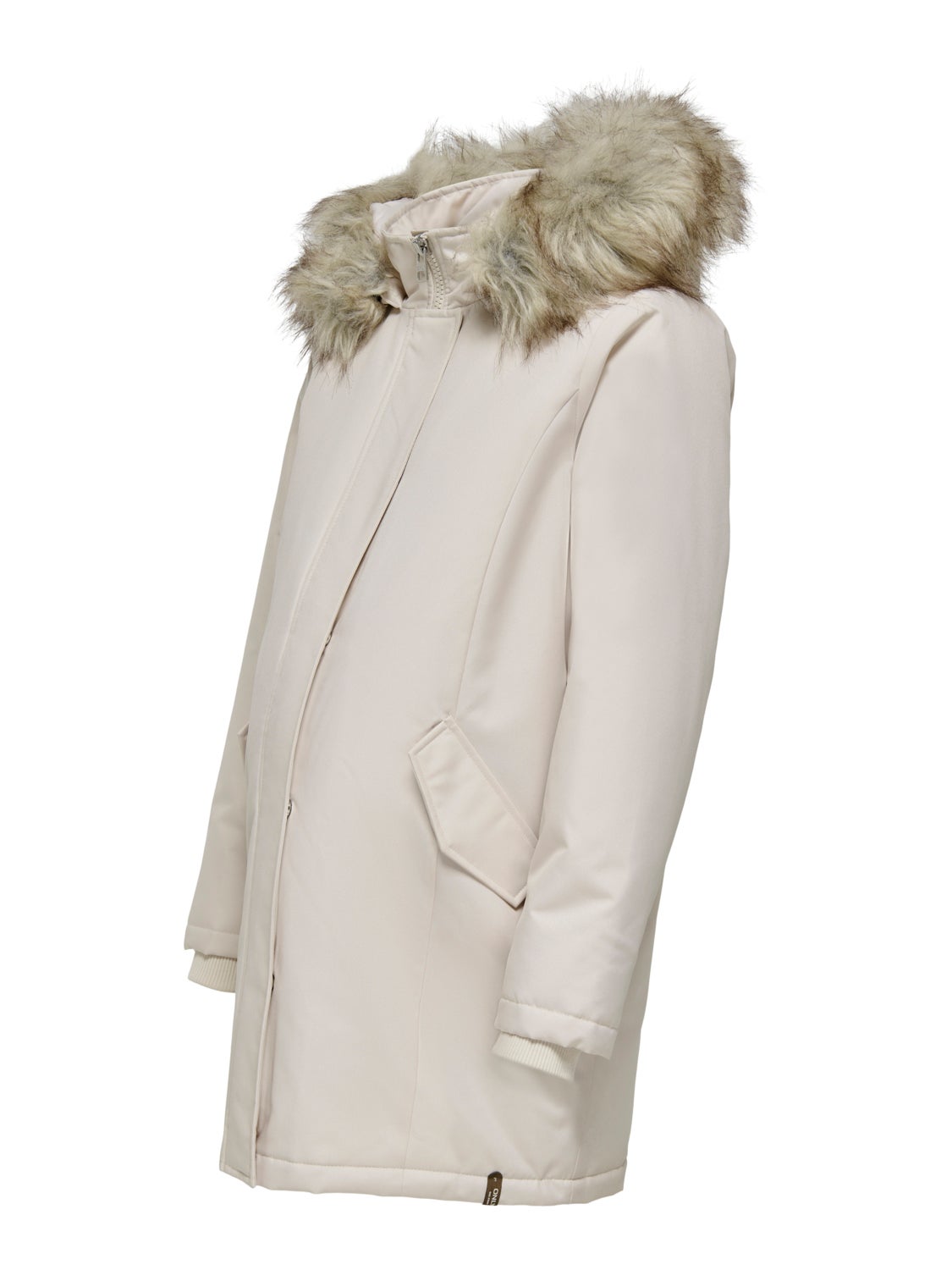 Hood with detachable faux fur edge Maternity Parka