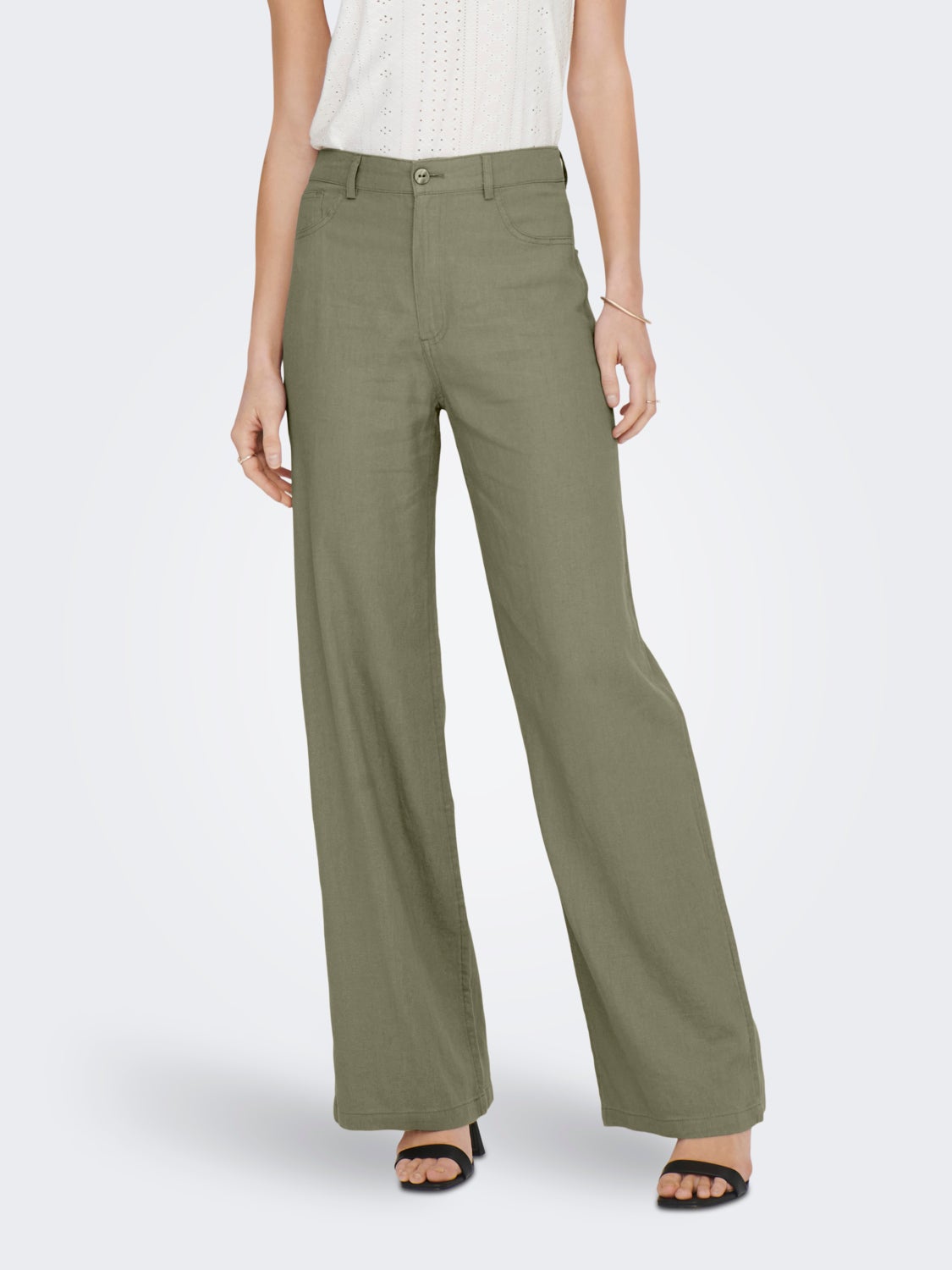 Wide leg pants with extra high waist